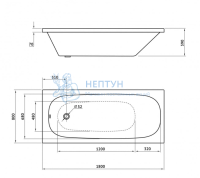 Акриловая ванна Berges Wasserhaus Nelu 180x80 прямоугольная 050021
