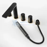 Смеситель на борт ванны REA ICON Black mat/GOLD REA-B3622