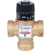 Термостатический смесительный клапан Stout для систем отопления и ГВС 3/4" ВР 20-43°С KV 1,6 SVM-0110-164320