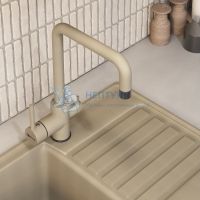 Смеситель для кухни Uperwood UPD-004-08, с каналом для фильтрованной воды, вороненая сталь/лен