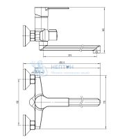 Смеситель для ванны с длинным поворотным изливом RUSH MADEIRA MA3245-51