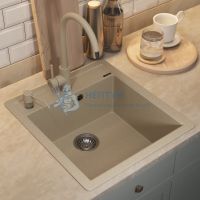 Кухонная мойка кварцевая Uperwood Quartz UPD-07-02, прямоугольная, бежевая