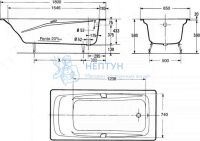 Чугунная ванна Jacob Delafon Repos 180x85 прямоугольная E2903-00