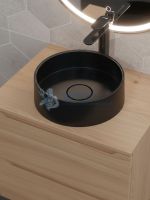 Раковина для ванной накладная кварцевая Uperwood Tanos Quartz 35 см, круглая, уголь