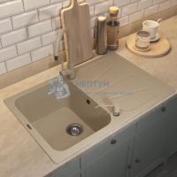 Кухонная мойка кварцевая Uperwood Quartz UPD-04-02, прямоугольная, бежевая