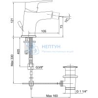 Смеситель для биде ECA 102110195C1EX матовый черный