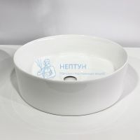Тумба-умывальник Комфорти Эдинбург-60-2 бетон светлый с черной столешницей и раковиной 9111 00-00005701CF