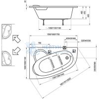 Акриловая ванна Ravak Asymmetric 150x100 асимметричная C441000000