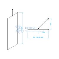 Шторка на ванну 80*150 RGW SC-150 Хром/Прозрачное/6 мм (Easy)