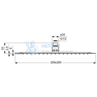 Верхний душ 200x200 Полированная нержавеющая сталь Ideal Standard B0387MY