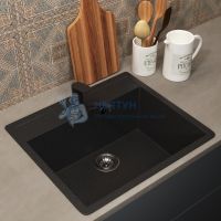 Кухонная мойка из искусственного камня Uperwood ECON UPD-104-004, прямоугольная, черная матовая