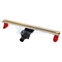 BERGES Желоб водосток SUPER Slim 800, золото, боковой выпуск S-сифон D50 H60 092154