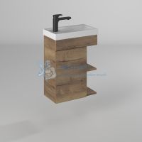 Тумба с умывальником Briz Берн 45 см Дуб Веллингтон табак 238 03-18045-06 00 ВЕЛ