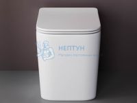 Приставной безободковый унитаз с сиденьем микролифт Ceramicanova Cubic Белый CN1809