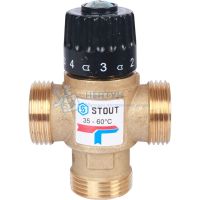 Термостатический смесительный клапан Stout для ситем отопления и ГВС 1" резьба SVM-0120-256025