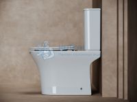 Унитаз-компакт безободковый с сиденьем микролифт Ceramicanova Fortuna Белый CN9001