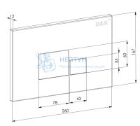 Клавиша смыва D&K Quadro DB1519016, белый