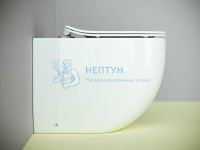 Приставной безободковый унитаз с сиденьем микролифт Ceramicanova Metropol Белый CN4004