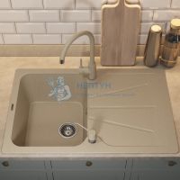 Кухонная мойка кварцевая Uperwood Quartz UPD-04-02, прямоугольная, бежевая