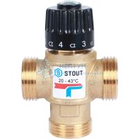 Термостатический смесительный клапан Stout для систем отопления и ГВС. G 1” M SVM-0120-164325