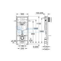 Инсталляция для подвесного унитаза Grohe Rapid SL 4 в 1 с кнопкой Skate Cosmopolitan 38775001