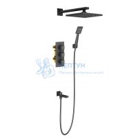 Душевая система встроенная с термостатом Timo Tetra-thermo SX-0199/03SM черный