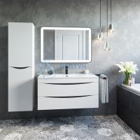 Тумба подвесная, белая, 100 см, Cloud, Iddis CLO10W1i95. Подходит умывальник: 0131000i28
