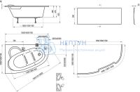 Акриловая ванна Ravak Asymmetric 160x105 асимметричная C471000000
