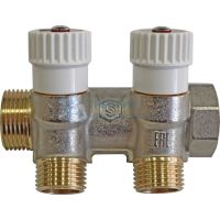 Коллектор распределительный 1", 2 отвода 1/2" плоское уплотнение Stout SMB 6852 011202