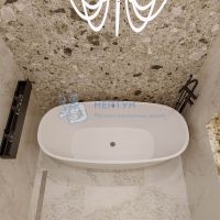 Ванна из искусственного камня Veconi Imperia 170x80 белая отдельностоящая овальная IMP17080