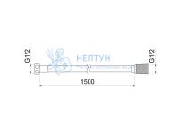 Шланг для душа 150 см нержавейка AQUATEK, матовый черный AQ2105MB