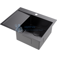 Прямоугольная одинарная мойка Omoikiri Akisame 65-R Вороненая сталь 4973098