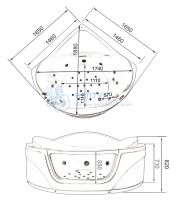 Акриловая ванна Gemy 165x165 угловая G9247 K