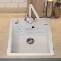 Кухонная мойка кварцевая Uperwood Quartz UPD-07-01, прямоугольная, белая