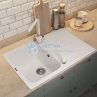 Кухонная мойка кварцевая Uperwood Quartz UPD-04-01, прямоугольная, белая