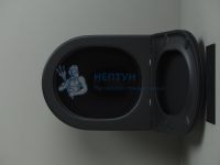 Приставной безободковый унитаз с сиденьем микролифт Ceramicanova Metropol Черный матовый CN4004MB
