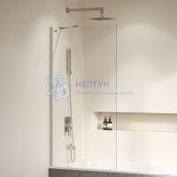 Шторка на ванну 80*150 RGW SC-150 Хром/Прозрачное/6 мм (Easy)