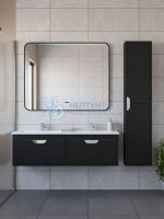 Тумба под двойную раковину Uperwood Modul 120 см, подвесная, матовая, черная