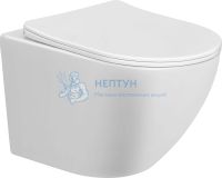 Инсталляция Berges Wasserhaus NOVUM с клавишей L2 матовый хром + безободковый унитаз Taliente Amato с сиденьем микролифт AM25010