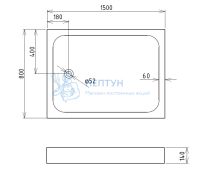 Душевой поддон акриловый Gemy 1500x800 ST13C