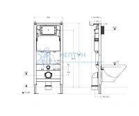 Инсталляция для унитазов в комплекте с кнопкой смыва BelBagno BB-101-M-BR