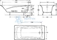 Чугунная ванна Jacob Delafon Repos 180x85 прямоугольная E2904-00