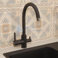 Смеситель для кухни Uperwood UPD-003-05, с каналом для фильтрованной воды, вороненая сталь/уголь