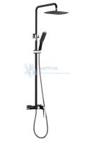 Стойка для душа со смесителем VENTURO черный + хром Boheme 378-B