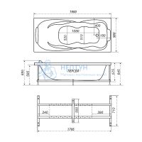Акриловая ванна Triton Персей 190x90 прямоугольная Н0000025024