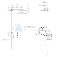 Душевая система ABBER Daheim AF8218 скрытого монтажа без излива, хром