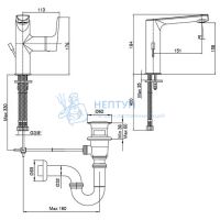 Смеситель для умывальника с донным клапаном ECA Luna ECA 102108973EX