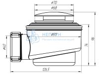 Сифон для душевого поддона АНИ пласт E410CLGS 1 1/2" 50/60 мм хром клик-клак грибок с сеткой