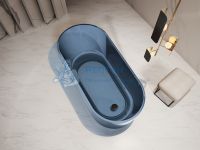 Ванна из полиэфирной смолы Abber 170x80 отдельностоящая овальная синяя AT9706Saphir