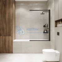 Шторка на ванну слайдер Terminus Ното 01 1500х900 проф.черный